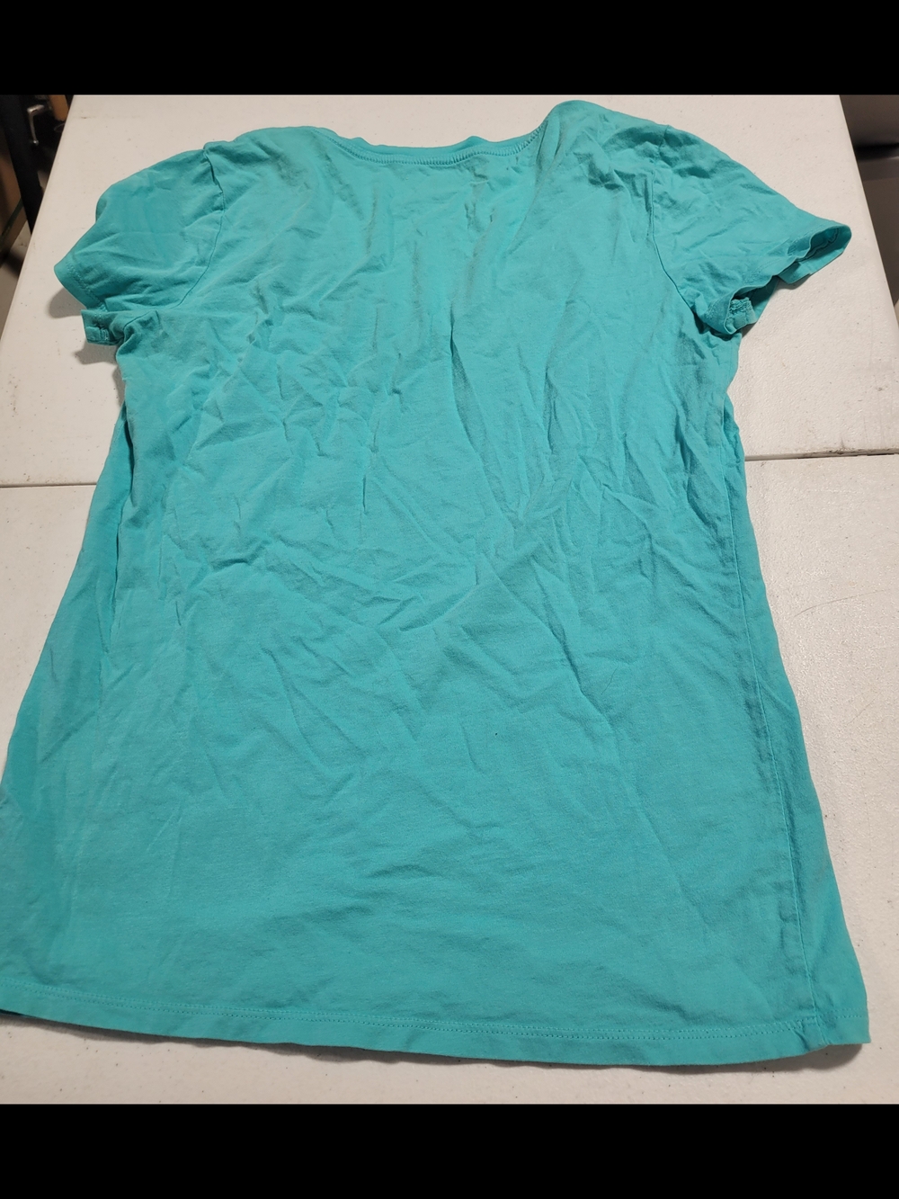 GAP Women's V-Neck Tee - Aqua Blue - Picture 3 of 3